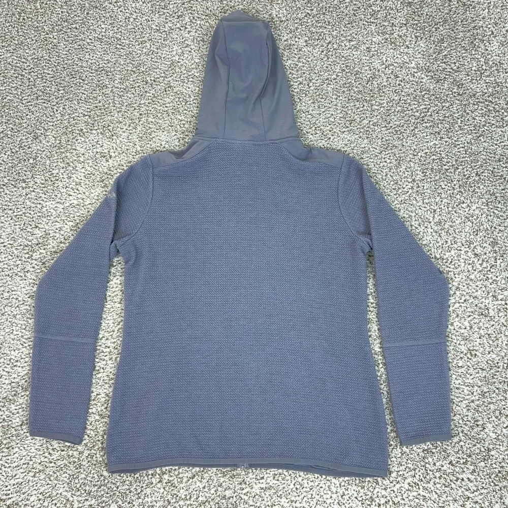 Columbia Jacket Womens XL Blue Hooded Textured Knit Full Zip Outdoor Sweater - Picture 6 of 9